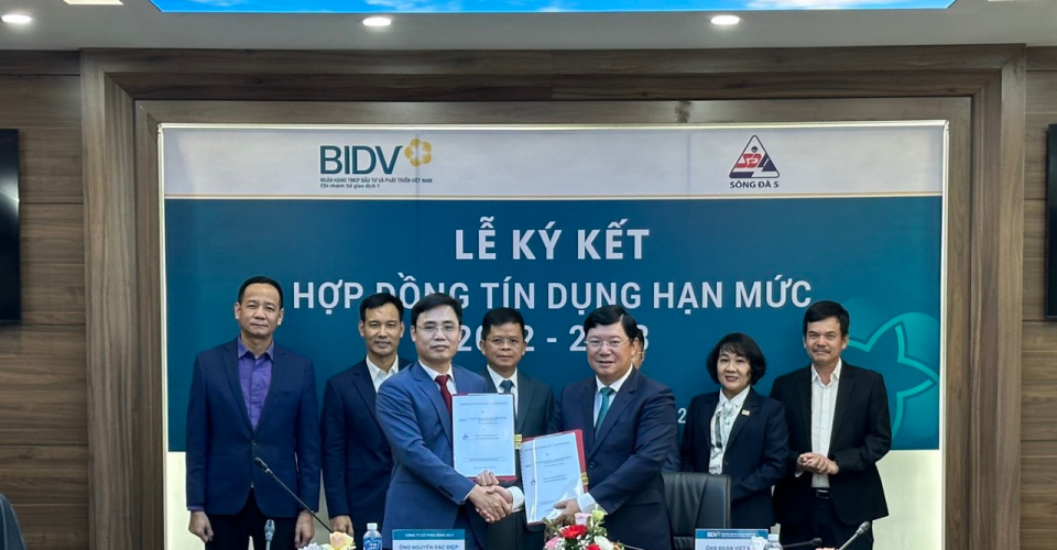 BIDV và Sông Đà 5 ký kết Hợp đồng tín dụng hạn mức 2022- 2023