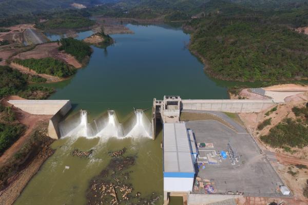 10 days after impounding of re-regulation dam in Nam Ngiep 1 HPP