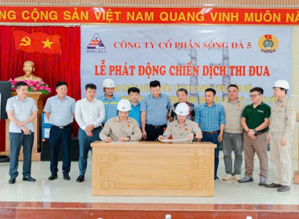 Sông Đà 5 ra quân chiến dịch 50 ngày đêm tại công trường Đường dây 500kV Lào Cai - Vĩnh Yên.